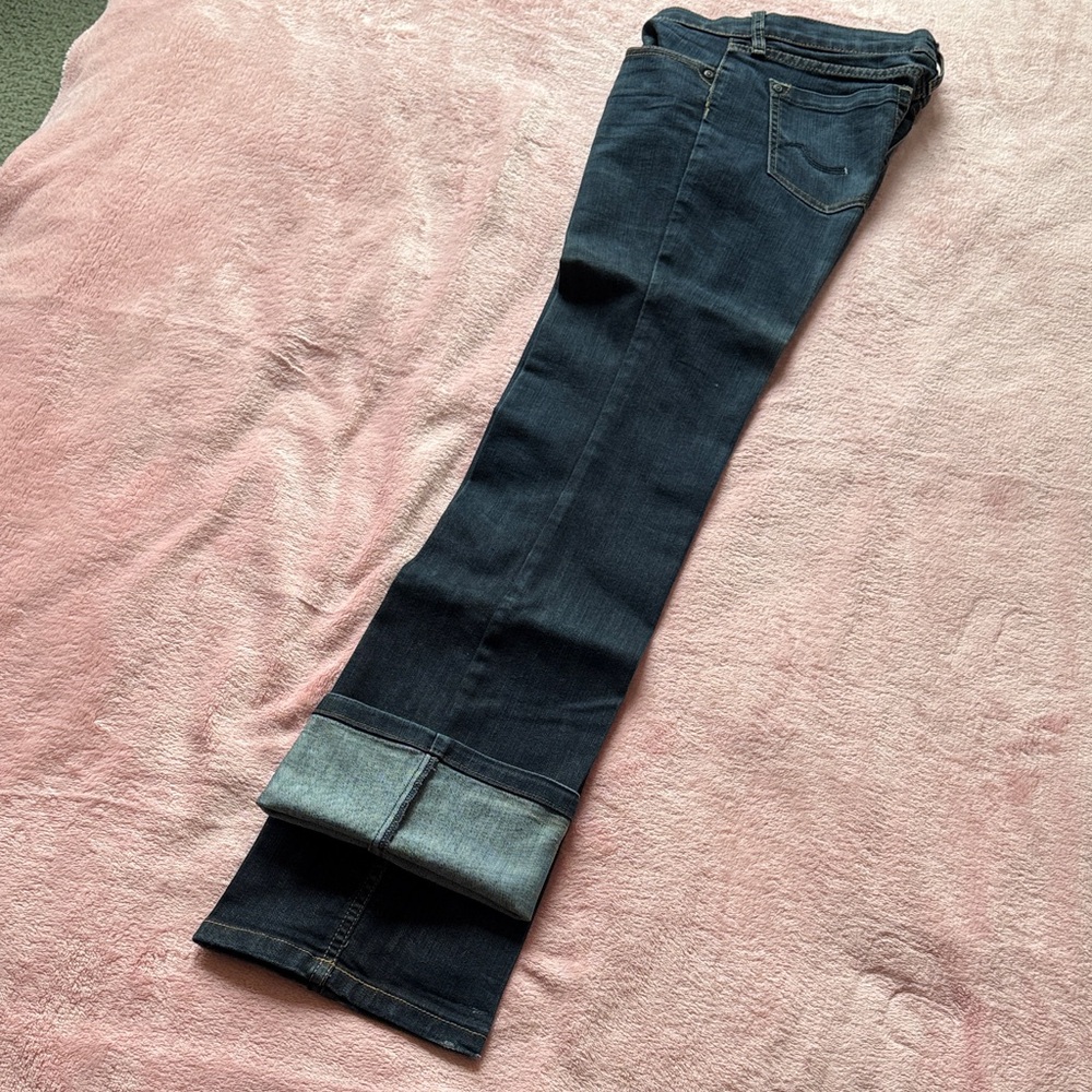 Mango Dark Denim Trouser - Dark Blue Straight Jeans